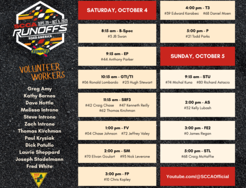 Runoffs 2025: 20 Drivers and 12 Volunteers Will Compete and Work at Road America